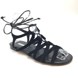 Duccio Venturi Gladiator Black Suede Sandals Size EU 36.5 W/Tags
